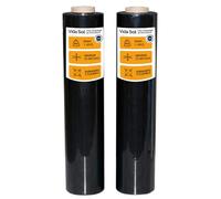 VIDA SOL Film Embalaje de Envoltura Negro 1.4kg, 2 Rollo de 50 cm, 23 Micras de Espesor, Resistente y Versátil, Ideal para Hogar, Almacenes, Comercios y Transportes