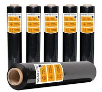 VIDA SOL Film Embalaje de Envoltura Negro, 6 Rollo de 50 cm, 23 Micras de Espesor, Resistente y Versátil, Ideal para Hogar, Almacenes, Comercios y Transportes