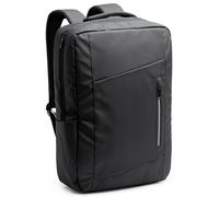 Vida Sol Mochila Ejecutiva Impermeable PU para Portátil 13",Antirrobo con Puerto USB,Cinta para Trolley,Bolsillos Laterales y Dobles Compartimentos,Acolchada para Trabajo,Universidad,Viajes,Negro,15L