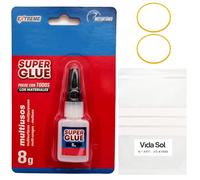 VIDA SOL Pegamento Instantáneo Extreme Super Glue Multiusos, Ultra Fuerte Para Madera, Plástico, Caucho, Metal, Papel, Cerámica, etc. Pega en 10 Segundos, Secado Rápido y Duradero, 8G