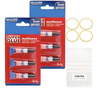 VIDA SOL Pegamento Instantáneo Extreme Super Glue Multiusos, Ultra Fuerte Para Madera, Plástico, Caucho, Metal, Papel, Cerámica, etc. Pega en 10 Segundos, Secado Rápido y Duradero, 6x1G