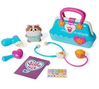 Vida the Vet Maletín 5 accesorios de kit de médica veterinaria 1 muñeco de peluche de Popcorn y calcomanías para jugar a disfrazarse juguetes niñas a partir de 3 años, multicolor (Spin Master 6069852)