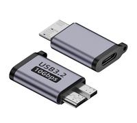 Vidacharmy 2PCS 10Gbps USB C a Micro B Adaptador, USB C Hembra a Micro B Macho Adaptador Compatible con Toshiba, HDD,Seagate, WD,Galaxy S5 Note 3,HDD etc