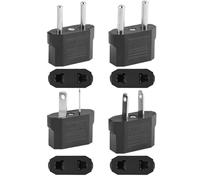 Vidacharmy 4 Piezas Adaptador De Viaje para Alemania, EE. UU., Australia Y Resto De Europa, 125 V-250 V, 6 A, 500 W. Compatible con: EE. UU./Canadá/Japón/Tailandia/China/Australia/Nueva Zelanda.