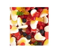 VIDAL Funny Mini Mix bolsa de 1Kg aprox 430 uds está compuesto por ositos, moritas, huevos fritos y ladrillos de regaliz, formato mini. Sabor a Fresa, mora, limón, naranja, manzana y piña sin gluten