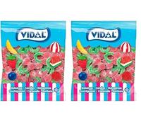 Vidal Golosinas. Cerezas Gigantes Pica. Golosina sabor cereza pica y color rojo y verde. Bolsa 1 kg. (Paquete de 2)