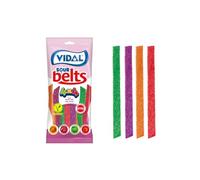 Vidal Golosinas - Cintas Pica Multicolor 14 × 90 g | Regaliz ácido sabor fresa | Pack golosinas multicolor para fiestas, cumpleaños y candy-bar