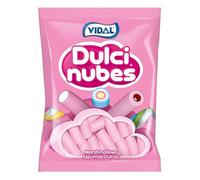 Vidal Golosinas. Dulcinubes Vainilla. Nubes esponjosas con sabor a vainilla y color rosa. Sin gluten ni grasa. Bolsa 125 u (~838 g)
