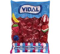 Vidal Golosinas. Euros brillo. Monedas de caramelo sabor fresa y color rojo. Bolsa de 250 unidades.