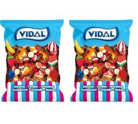 Vidal Golosinas. Fab Mix.Mini gominolas surtidas con acabado brillante en formatos: osos, moras,botellas,huevos fritos y más.Sabores fresa,naranja,limón y tutti-frutti.Sin gluten ni grasa.Bolsa1 kg