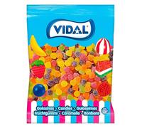 Vidal Golosinas. Gomitas Azúcar. Caramelos de goma con cobertura de azúcar y delicioso sabor a frutas variadas como:limón,plátano,naranja,manzana,fresa y frambuesa.Sin gluten ni grasa.Bolsa1 kg