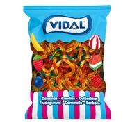 Vidal Golosinas Gusanos Bicéfalos. Caramelo de Goma sabor Fresa. Bolsa de 1 Kg