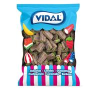 Vidal Golosinas. Ladrillos Rellenos Pica Cola. Regaliz en forma de ladrillo con sabor a cola y cobertura ácida. Textura masticable y divertida. Sin gluten ni grasa. Bolsa 250 u