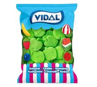 Vidal Golosinas. Manzanas azúcar. Golosina con forma de manzana recubierta de azúcar con increíble sabor a manzana.Color verde.Sin Gluten. Sin Grasa. Bolsa de 1 kg.