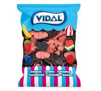 Vidal Golosinas. Mejillones picantes color negro y rosa. Bolsa de 250 unidades.