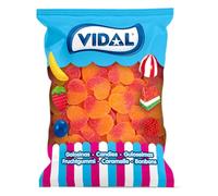 Vidal Melocotones Azúcar - Gominolas sabor melocotón bicolor rojo y naranja - Bolsa 1 kg
