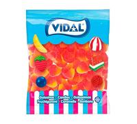 Vidal Golosinas Melocotones Azúcar. Caramelo de Goma sabor melocotón y colores rojo y naranja. Bolsa de 1 Kg