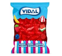 Vidal Golosinas. Meones Brillo, Golosinas con forma de niño meón sabor fresa y color rojo Bolsa 250 unidades.