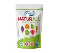 Vidal Golosinas. Naturall Fruit & Veggie. Caramelo de Goma Vegano sin colorantes artificiales y con aromas naturales. Sabores de frutas y verduras. Doypack 180 g.