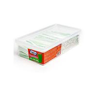 Vidal Golosinas Rayaditos Sandía. Regaliz Relleno con intenso sabor sandía. Color verde y su interior rosa. Bandeja 200 unidades