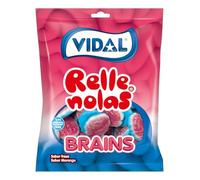 Vidal Golosinas - Sesos Rellenos Pack 14 × 90 g | Golosinas forma cerebro rellenas sabor fresa | Sin gluten