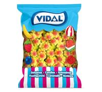 Vidal Golosinas. Volcanes Ácidos. Golosina con forma de volcan de increíble sabor a tutti. Color verde, amarillo y rojo. Sin Gluten. Bolsa de 250 unidades.