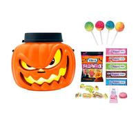 Vidal Halloween Pumpkins Head I Cubo de Halloween con diseño de calabaza I con 180 g de dulces en el interior I Perfecto para dulces o tratos I espeluznante I osos de goma