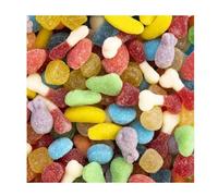 VIDAL Mini Mix Pica bolsa de 1Kg aprox 400 uds Mix de golosinas mini con cobertura de azúcar y diferentes formas sabor a Fresa, pera, piña, plátano, naranja y frambuesa. tamaño mini sin gluten sin