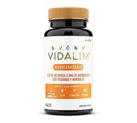 Vidalim Inmunidad. Omega 3 DHA de Microalgas, Vitaminas C, D, E y Minerales (Selenio y Zinc). Bote con 60 cápsulas