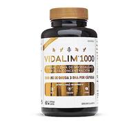 Vidalim Omega 3 DHA 1000 mg de Microalgas Sin Pescado 60 cápsulas | Omega 3 de microalgas en forma de triglicéridos con vitamina E antioxidante. Apto para intolerantes al pescado