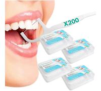 Vidaprime Varillas de Hilo Dental Comfort Grip, Varillas de Hilo Dental Reutilizables de 200 Unidades para niños y Adultos, Cinta Dental, Varillas de Hilo Dental para eliminación de sarro y Cuidado b