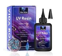 VidaRosa Resina UV 100 g - Resina rosa transparente de resina epoxi dura de curado ultravioleta para hacer joyas, colgantes, pendientes, collares, pulseras, accesorios de arte de uñas