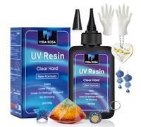 VidaRosa Resina UV 100g Tipo Duro Transparente para Fundición y Recubrimiento/Moldes/Creación de Colgantes de Joyería, Pendientes, Pulseras/Manualidades DIY, Curado Rápido
