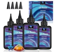 VidaRosa Resina UV 400g tipo duro cristalino para fundición y revestimiento/moldes/fabricación de pendientes, pulseras y colgantes de joyería/hacer manualidades DIY, curado rápido.