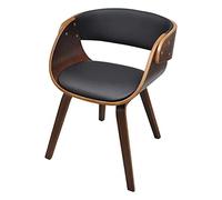 Silla de comedor de madera curvada y cuero sintético