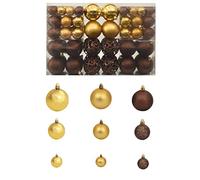 vidaXL 100x Bolas Navidad 3/4/6 cm Marrón Bronce Dorado Decoración Adornos Árbol