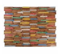 vidaXL 10x Madera Teca Maciza Paneles de Revestimiento de Pared Azulejo Impermeable Fachada de Casa Hogar Exterior Decoración Duradero Elegante 1,03m²