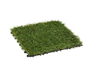 vidaXL 11x Baldosas de Césped Artificial Tapete Hierba Terraza Patio Jardín Balcón Alfombra Decorativo Suave Cómodo Duradero Práctico Verde 30x30 cm