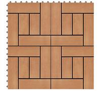 vidaXL 11x Baldosas de Porche de WPC 30x30 cm 1 m² Color Teca Suelos Moquetas