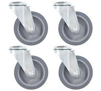 vidaXL 12x Ruedas Giratorias con Agujero Pasador Diámetro 100mm Material Brico Muebles Bancos Trabajo Carritos Estanterías Resistencia Golpes Suaves