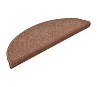 vidaXL 15x Alfombras de Peldaños de Escalera Antideslizante Lavable Esteras Alfombrilla Decoración Hogar Protector Escalón Marrón 56x17x3 cm