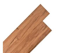 vidaXL 18x Lama Suelo no Autoadhesivos Baldosa Azulejo Cocina Salón Antiestático Impermeable Antideslizante 5,26m² PVC 2mm Marrón Cálido