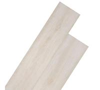 vidaXL 18x Lámina Suelo no Autoadhesivos Baldosa Azulejo Cocina Salón Antiestático Impermeable Antideslizante 5,26 m² PVC 2mm Roble Blanco