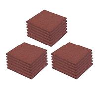 vidaXL 18x Losetas Goma Protección Caídas 50x50x3cm Rojo Esterillas Seguridad