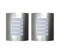 vidaXL 2 Apliques de exterior, lámparas de pared de acero inoxidable
