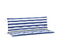 vidaXL Cojines Banco jardín 2 uds Tela a Rayas Azul Blanco 150x50x7 cm