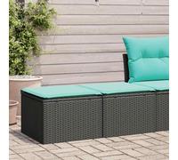 vidaXL 2 Piece Garden Sofa Set with Cushions Black Poly Rattan Acacia