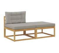 vidaXL 2 Pieza Reposapiés de Exterior Poliéster Blanco, Muebles Modernos para jardín y balcón, diseño Modular al Aire Libre, seccional Duradero y Flexible.
