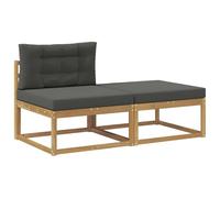 vidaXL 2 Pieza Reposapiés de Exterior Poliéster Blanco, Muebles Modernos para jardín y balcón, diseño Modular al Aire Libre, seccional Duradero y Flexible.