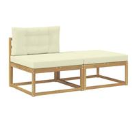 vidaXL 2 Pieza Reposapiés de Exterior Poliéster Blanco, Muebles Modernos para jardín y balcón, diseño Modular al Aire Libre, seccional Duradero y Flexible.